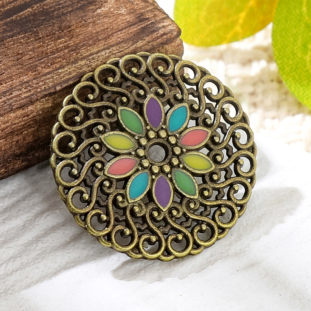 Liontin Bulat Enamel Tembaga P - Vintage Fashion Blog ulasan dan harga