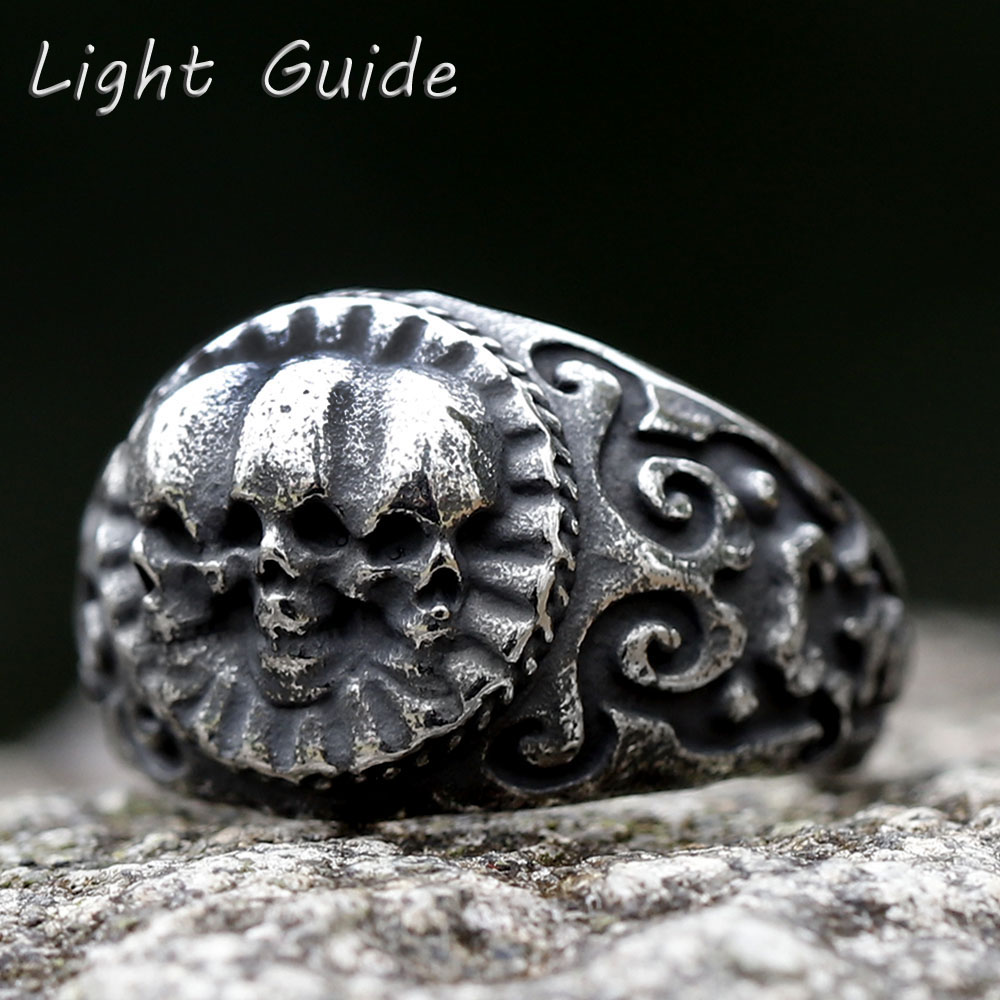 Cincin tengkorak hitam perak P - Vintage Fashion Guide ulasan dan harga